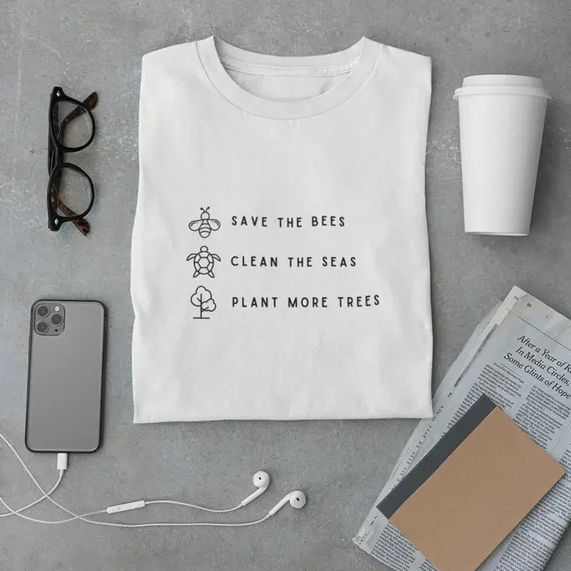 Save The Planet T Shirt Earth Environment Climate Change Top in uk Eco Friendly quote Nature