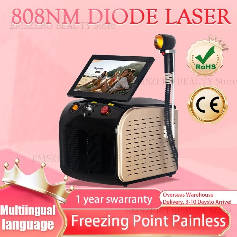 2025 Newest Diode Laser Hair Removal Device Ice Titanium Painless Permanent Full Body Hair Removal Alexandrite Laser