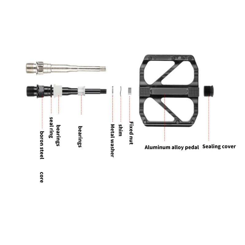 R27 Nonslip Road Bicycles Pedals Mountain Bicycles Pedals Aluminum Alloy Pedals Bearings Wide Flat Cycling Pedals