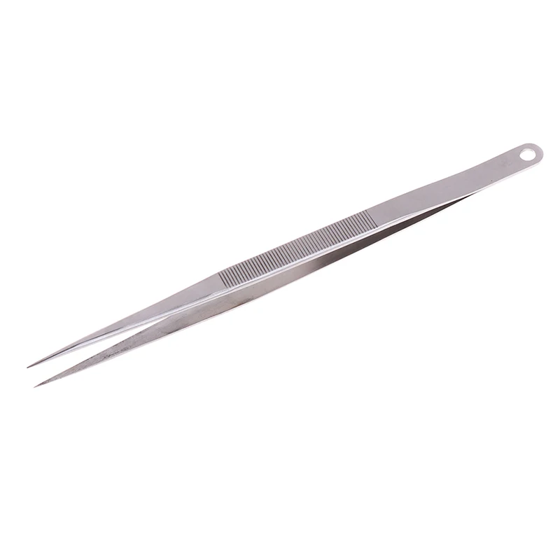 

7" 18cm long stainless steel electronic pointed tip straight tweezer forceps