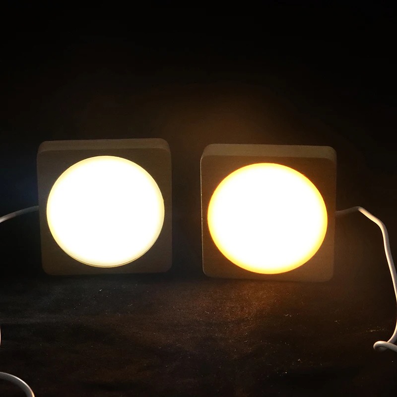 Support de Veilleuse LED en Bois de Hêtre pour CitroBall, Base Ronde ou Carrée, 8/10cm