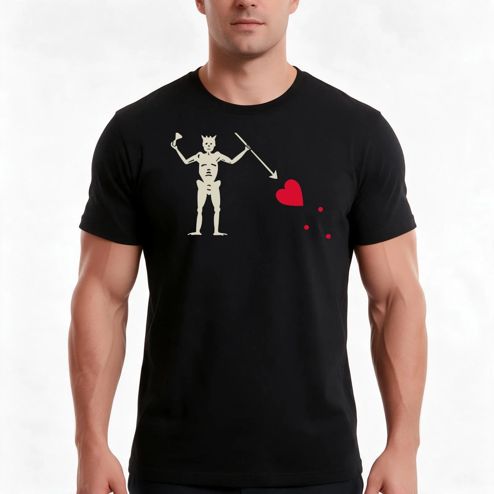 Pirate : Blackbeard (Edward Teach) T-Shirt, Summer Casual Cotton Tee, Oversized Streetwear Tops, Vintage Graphic Print