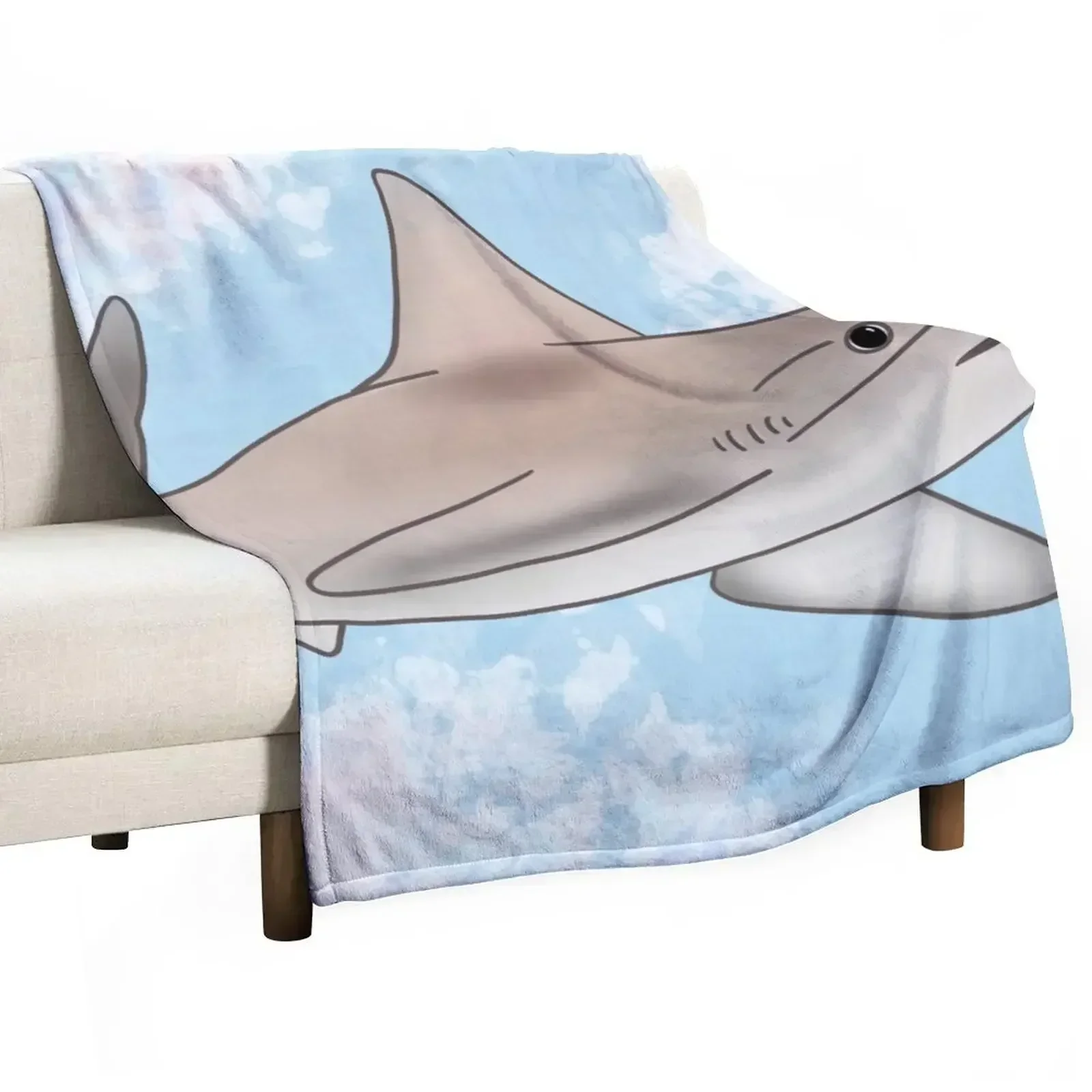 

Sandbar Shark - True tint Throw Blanket Cute Plush Hair Soft Beds Blankets