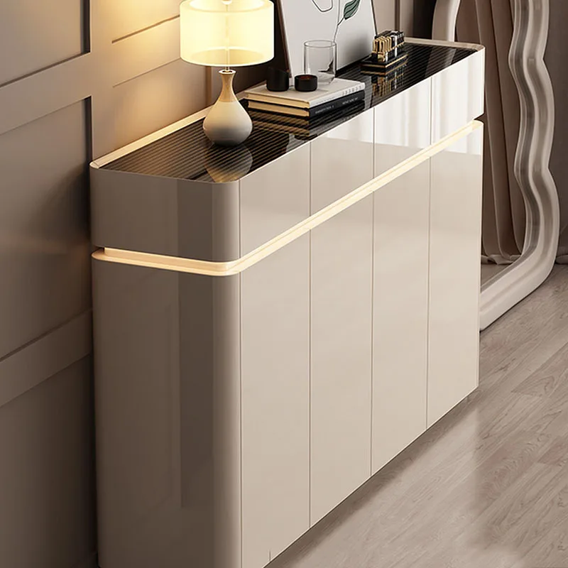 Mueble de Almacenamiento de Zapatos de Lujo Nórdico, Exhibidor de Zapatos Vertical de Diseño para Sala de Estar, Cajones Estrechos, Gabinete, Muebles de Hotel
