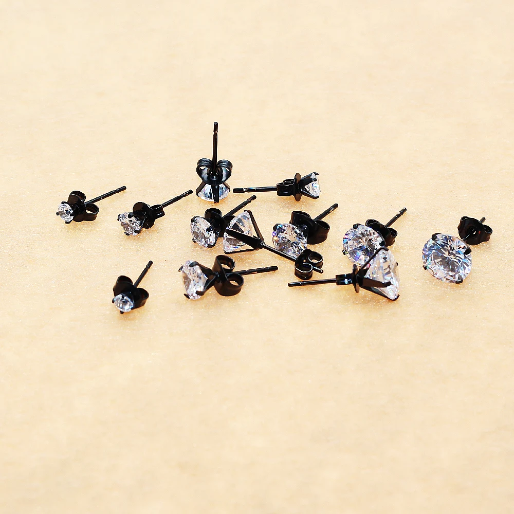 1 # Ohrringe mit AAA, rundem, sauberen Zirkon, Edelstahl-Ohrring, IP-Beschichtung, kein Verblassen, allergiefrei, hochwertiger Schmuck – Detail 5