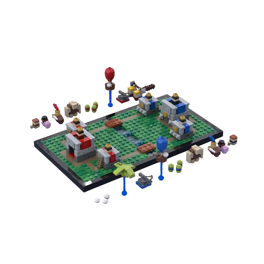 

Набор строительных блоков MOC Board Arena Battle: Диорама «Двойная башня обороны», стратегическая игра «Башня Короля», игрушка-диорама, подарок для взрослых
