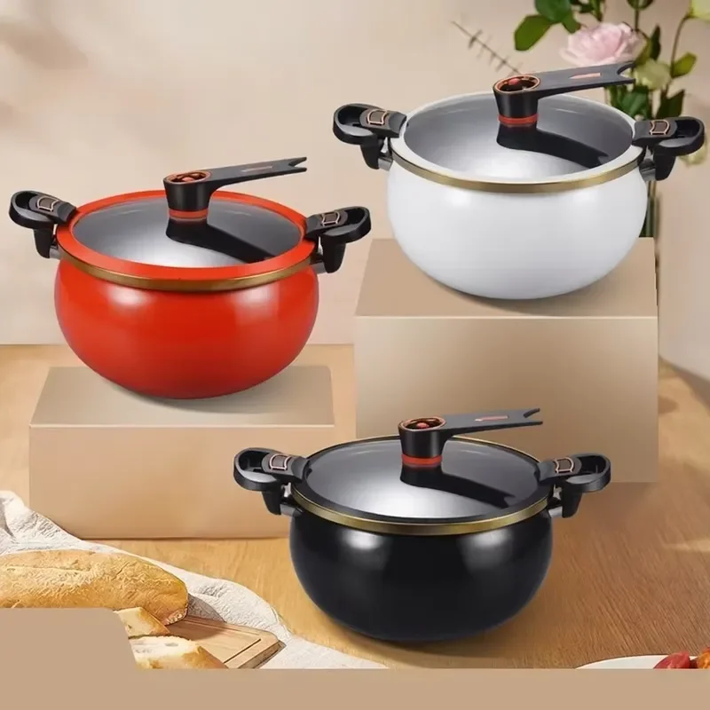 Large Capacity Non Stick Enamel Slow Cooker Low Pressure Iron Pot Household Kitchen Cooking Pot Accessories