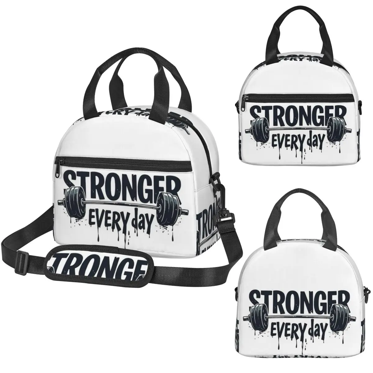 Gym Sport Bodybuilding Workout Motivational Quote Insulated Lunch Bag for Women Office Cooler Thermal Box Leakproof Lunch Boxes