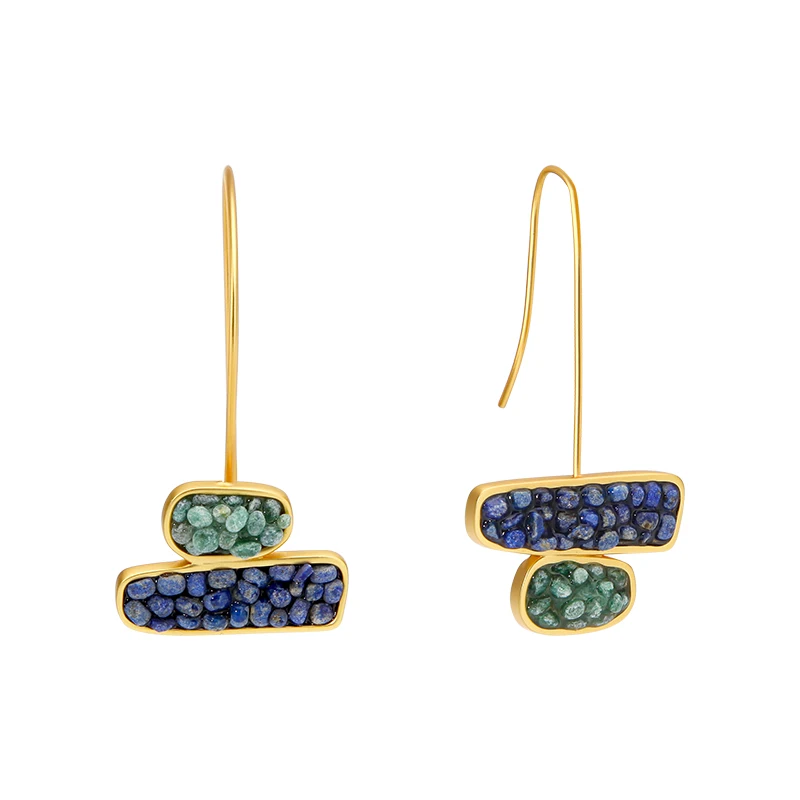 IVOG Light Luxury Semi-Precious Stone Earring For Women Brass Hanging Earings Fashion Jewelry Party Gift official-website