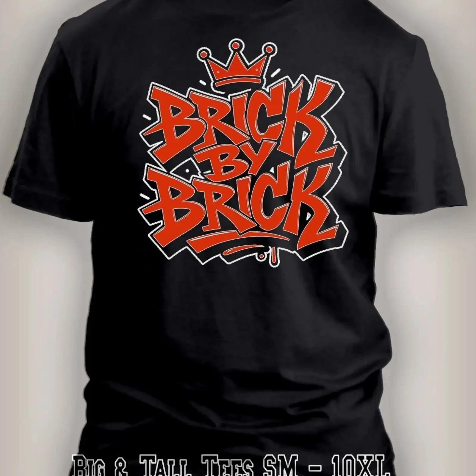 Brick by Building Thy Kingdom Sneaker T Shirt Pro Club Shaka Big Tall vintage Washed fashion graphic streetwear Stretched Soft
