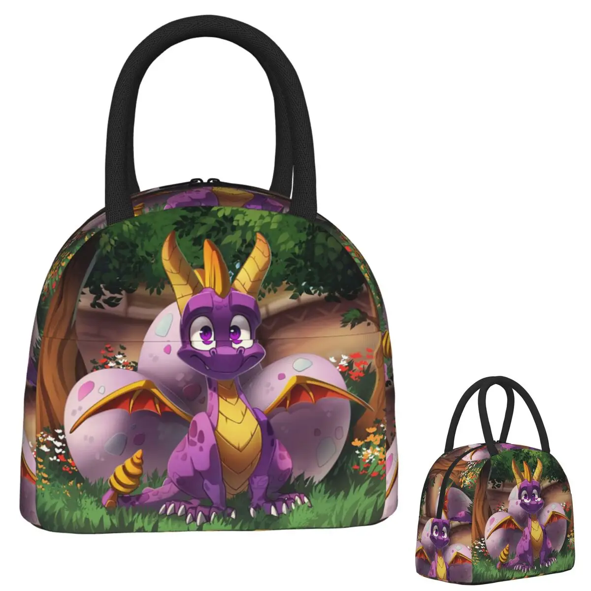 

Spyro Pattern (1) Insulated Lunch Bag for Women Kids Portable Food Boxes Thermal Lunch Box Tote