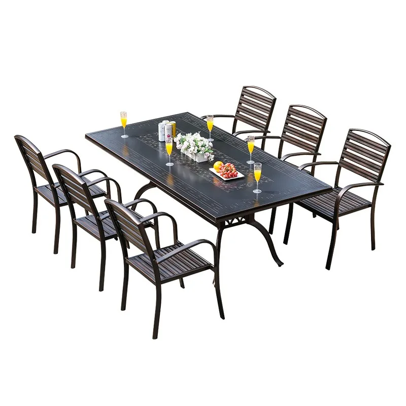 Outdoor tables and chairs, aluminum alloy cast aluminum garden tables and chairs, garden household dining tables and chairs