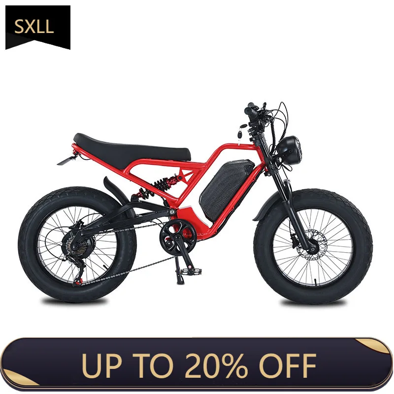

SXLL 45Km/h High Power Electric Mountain Bike Adult 1500W 750W 48V 7 Speed Smart Electronic Fat Tire Electric Bike