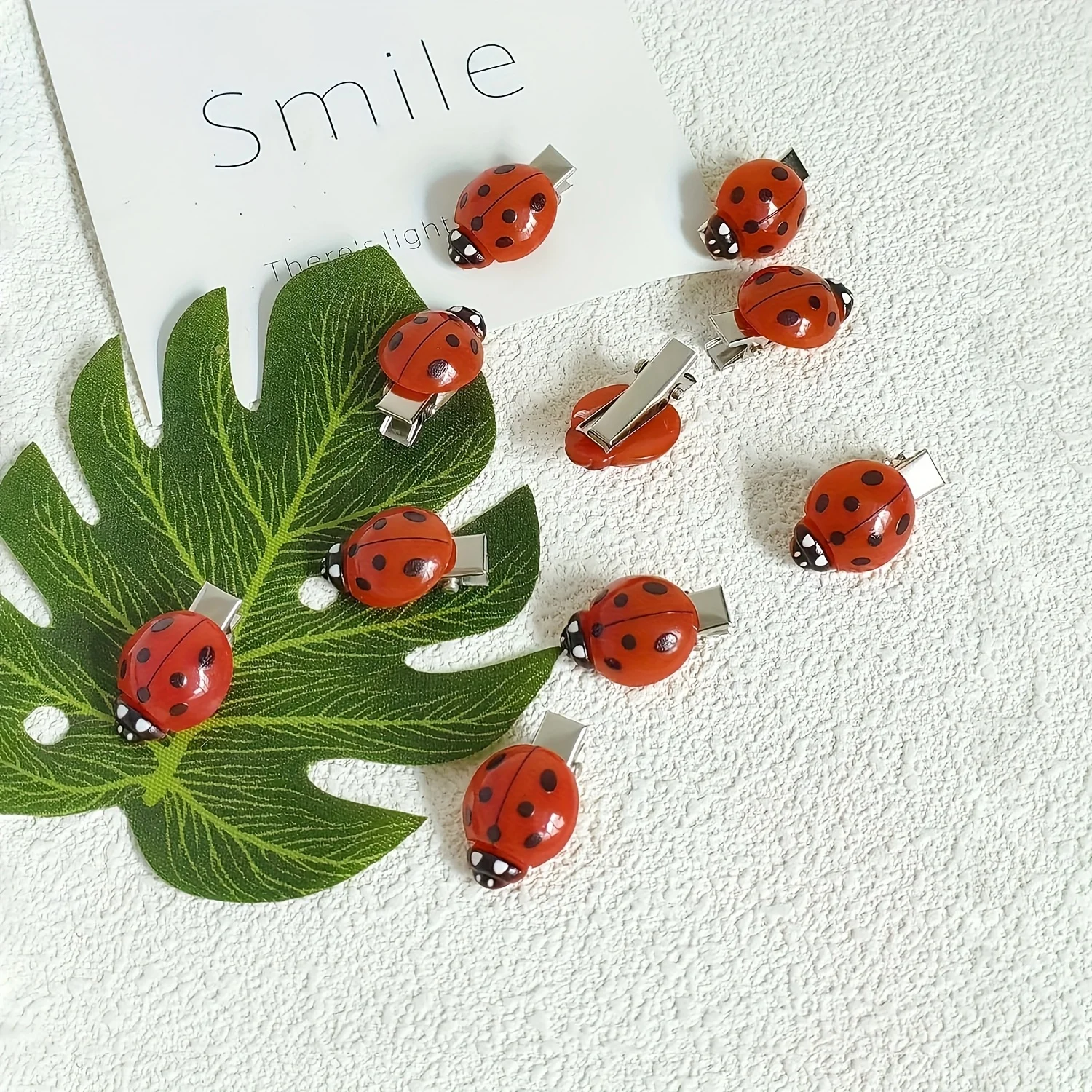 Lucky Seven Ladybug Hairpin Set - Cute and Sweet Ladybug Good Luck Hairpins, Perfect for Daily Wearing
