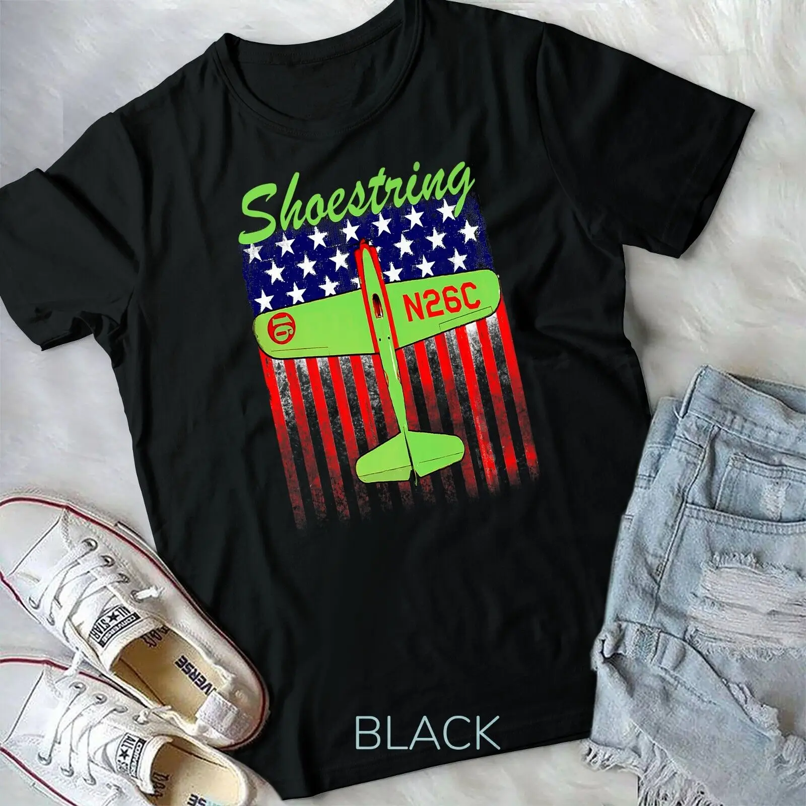 

Shoestring Stunter Control Line RC Airplane 4th of July USA Unisex T-shirt