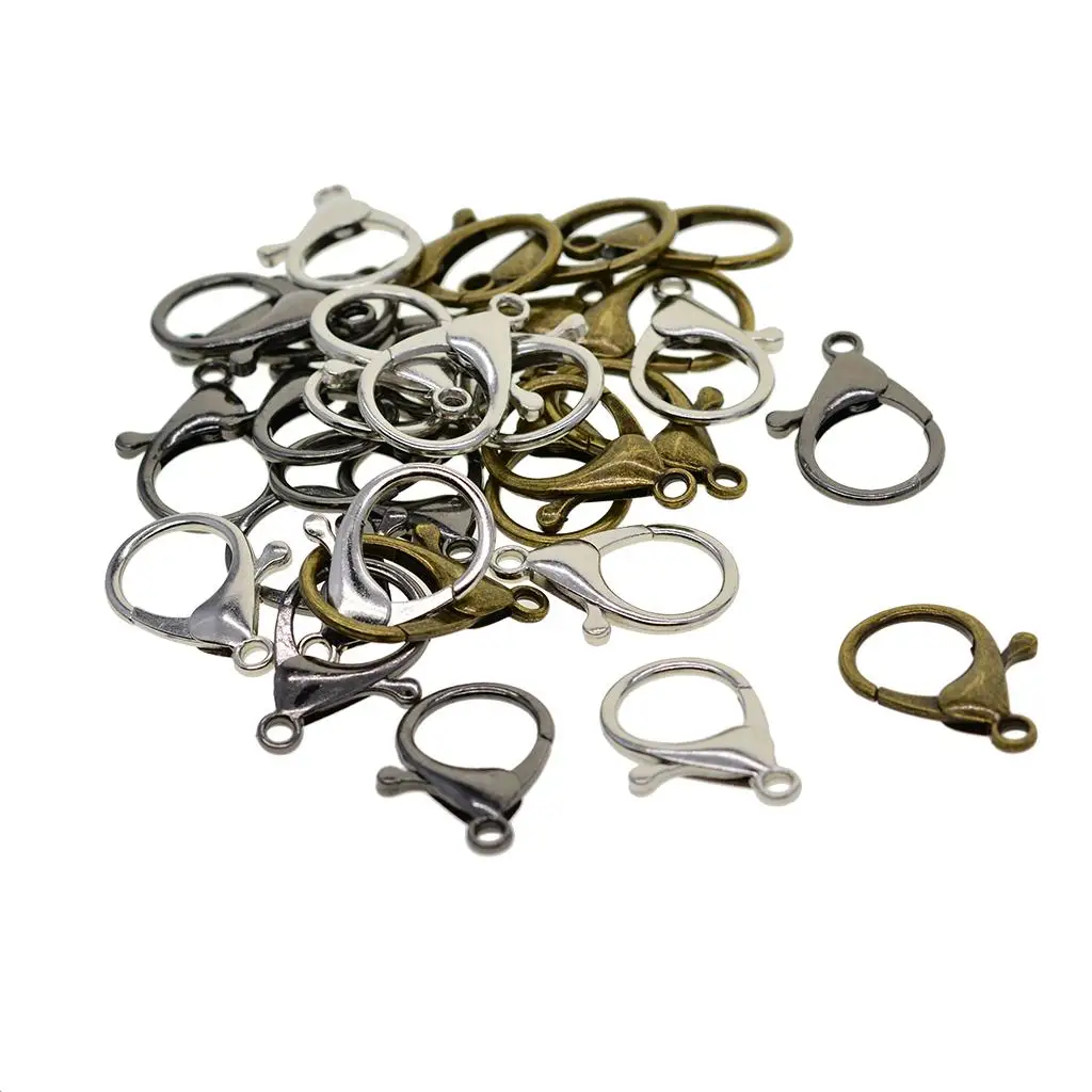 

2-6pack 30 Sets Large Curved Lobster Clasps Jewelry Findings DIY Key Rings