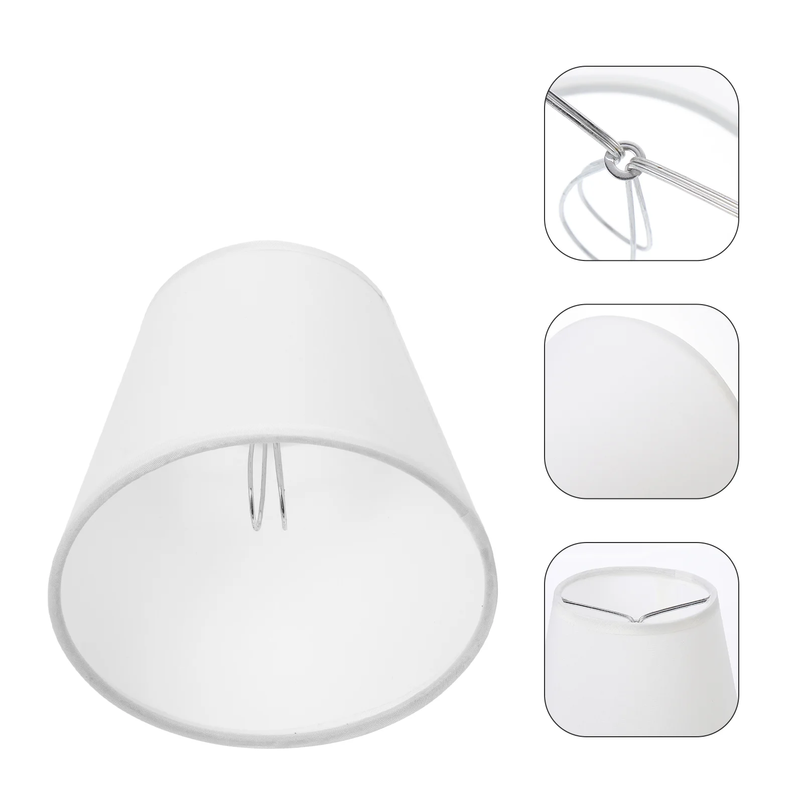 Small Nightstand Light Bulbs Fabric Lampshade Wear-resistant Linen Compact Supply Cloth Clip European Style White Nurse