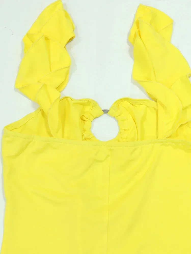 Robes longues élégantes découpées avec anneaux toriques, sans manches, à volants, robes de soirée, Sexy, Clubwear, nouvelle collection 2025