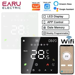 Tuya-Thermostat intelligent WiFi, chauffage au sol électrique, TRV, eau, gaz, bomicrophone, température, télécommande vocale, Google Home, Alexa