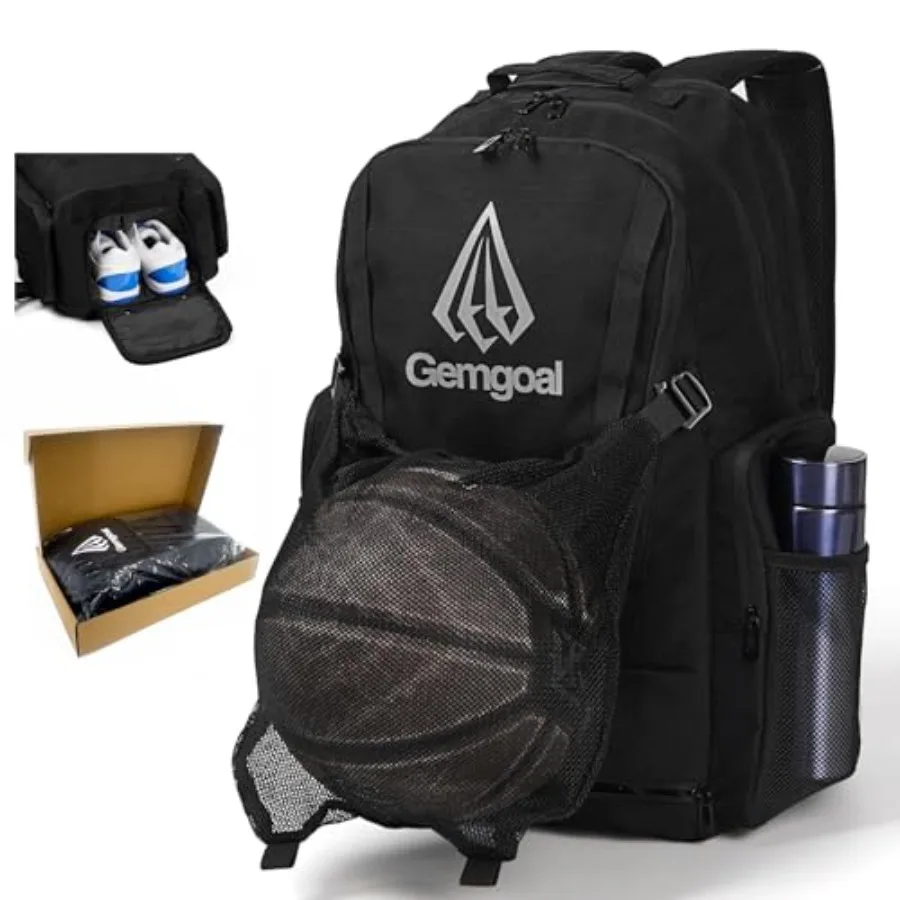 

42L Basketball Bag with Ventilated Shoe Compartment and Detachable Ball MeshPro Basketball Backpack for Boys with Wet Dry Separ