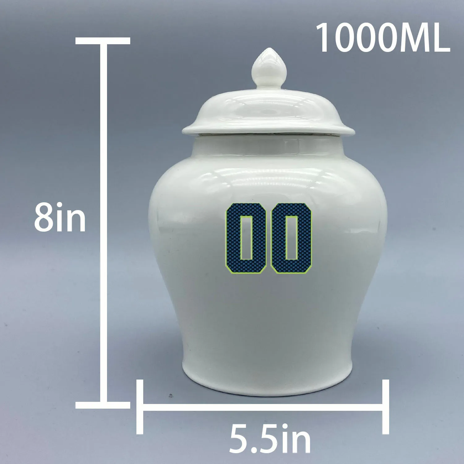 Medium Urn for Seattle Seahawks-themed Logo Urn.Please send me the customize information-name/date and number on the urn