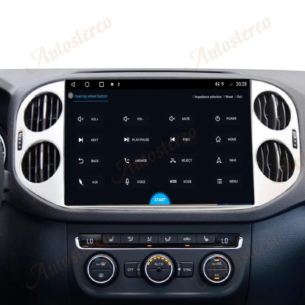 Grabadora de cinta de Radio para coche de 10,2 pulgadas, audio Android14 para Volkwagen Tiguan 2010-2016, reproductor Multimedia GPS para medios de coche, grabadora estéreo