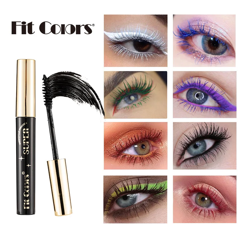 14 Shades Colorful Mascara Set Thick Curling Waterproof Non Smudge for Festival Stage Club Makeup Cross Border