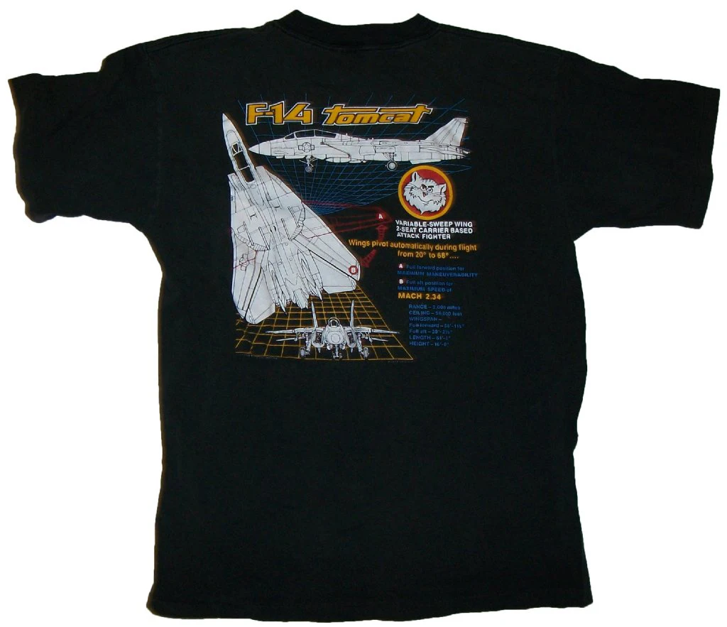 Vintage Naval F-14 Tomcat Fighter T Shirt. New 100% Cotton Short Sleeve O-Neck T-shirt Casual Clothing Mens Top
