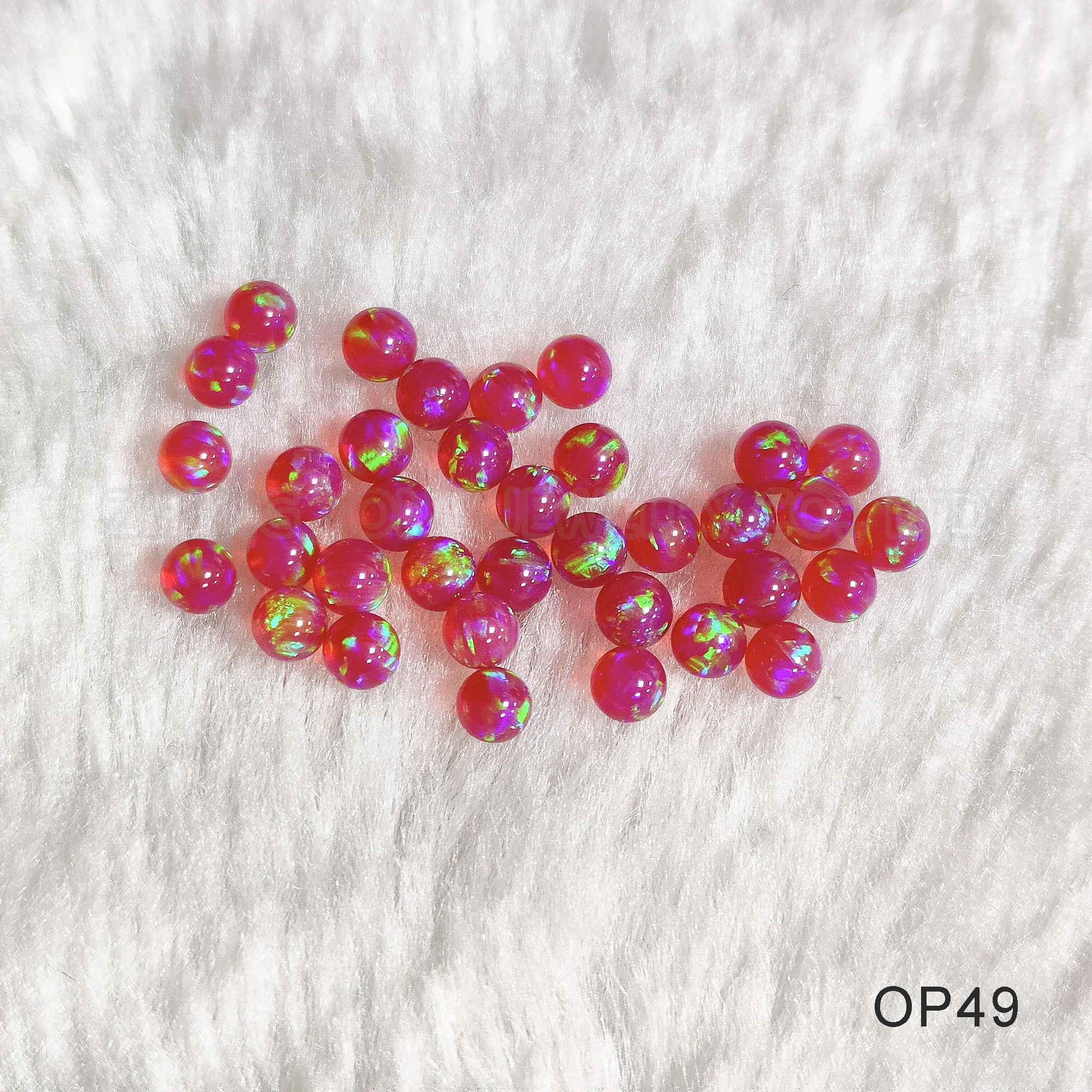 20/50pcs Magenta Color Beads for Jewelry Making 2mm--8mm Synthetic Opal Pink Purple Beads Drill Hole