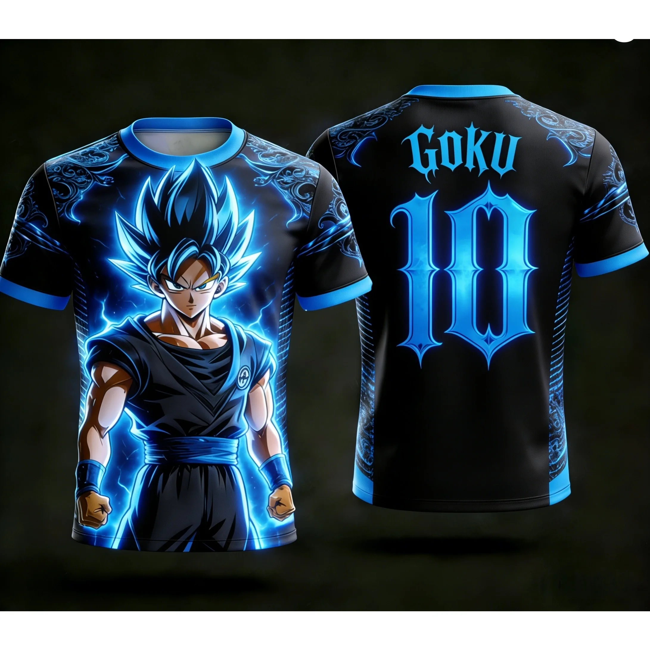 2026 Dragon Ball Offiziell Lizenziertes 3D-Druck AI Goku Nr.10 Trikot für Erwachsene und Kinder S-6XL 90cm-160cm Trendige Sport-T-Shirts