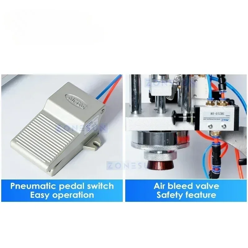 ZONESUN ZS-YG08 Semi automatic Pneumatic Perfume Bottle Crimping Capping Machine