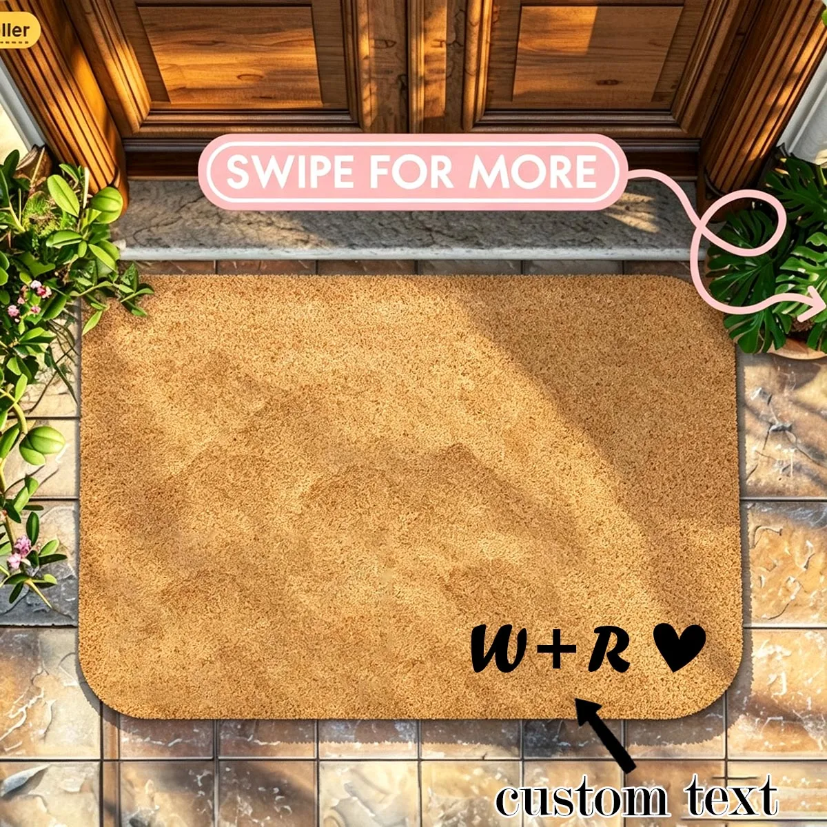 Customized Multi-Purpose Personalized Door Mats with Exclusive Family Names and Images for Kitchen  Dining Bedroom Living Room