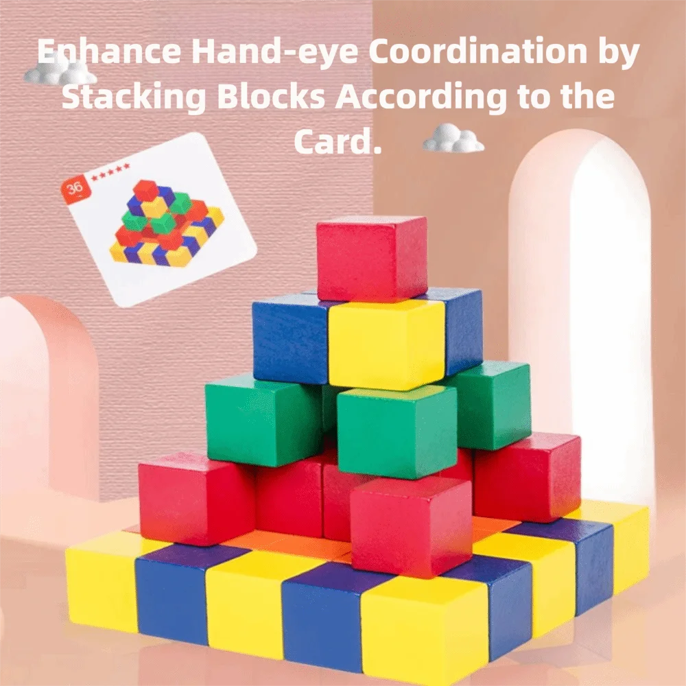 Une boîte de développement du cerveau, Puzzle créatif en bois en forme de Cube, bloc de Cube amusant, jouet tridimensionnel portable, jeu pour enfants