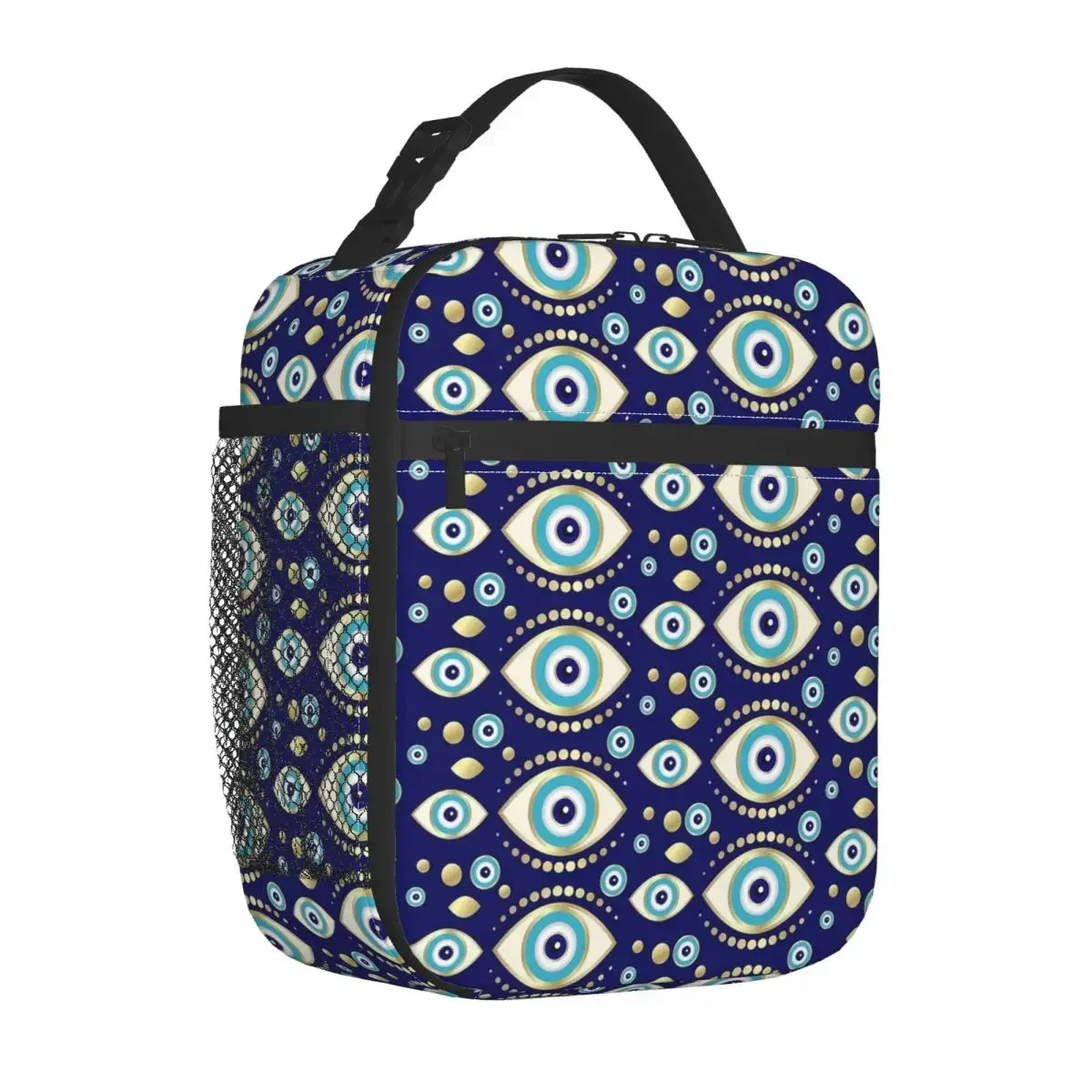 

Evil Eye Charm Lunch Bag For Adult Blue Eyes Print Designer Lunch Box Kawaii Picnic Cooler Bag Portable Oxford Tote Food Bags