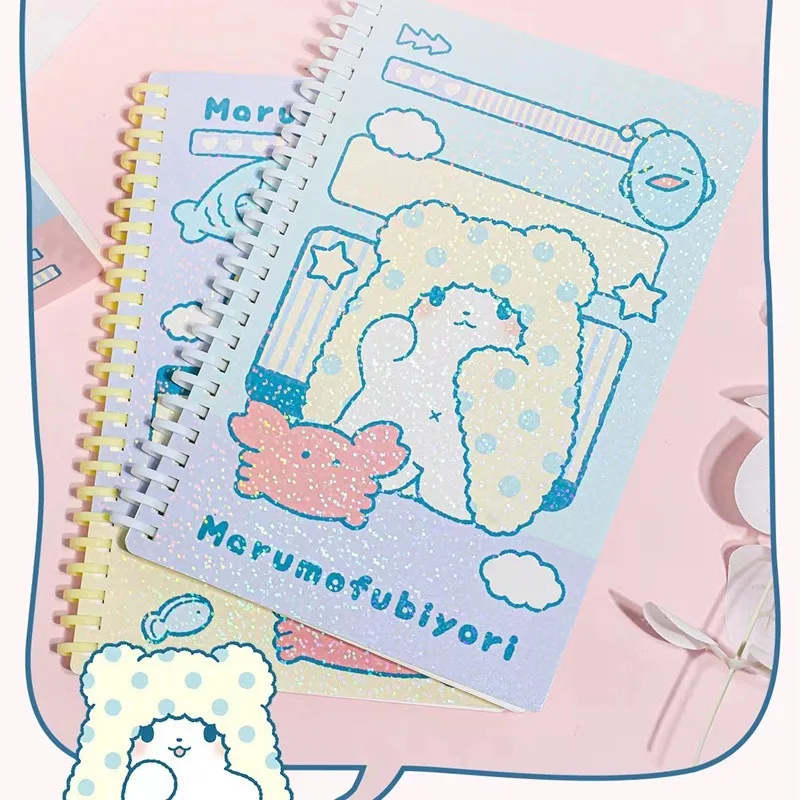 New Sanrio Blanket Bear Marumofubiyori Hangyodon Cartoon Coil Book A5 Cute Note Books Writing Pads For Students Office Supplies