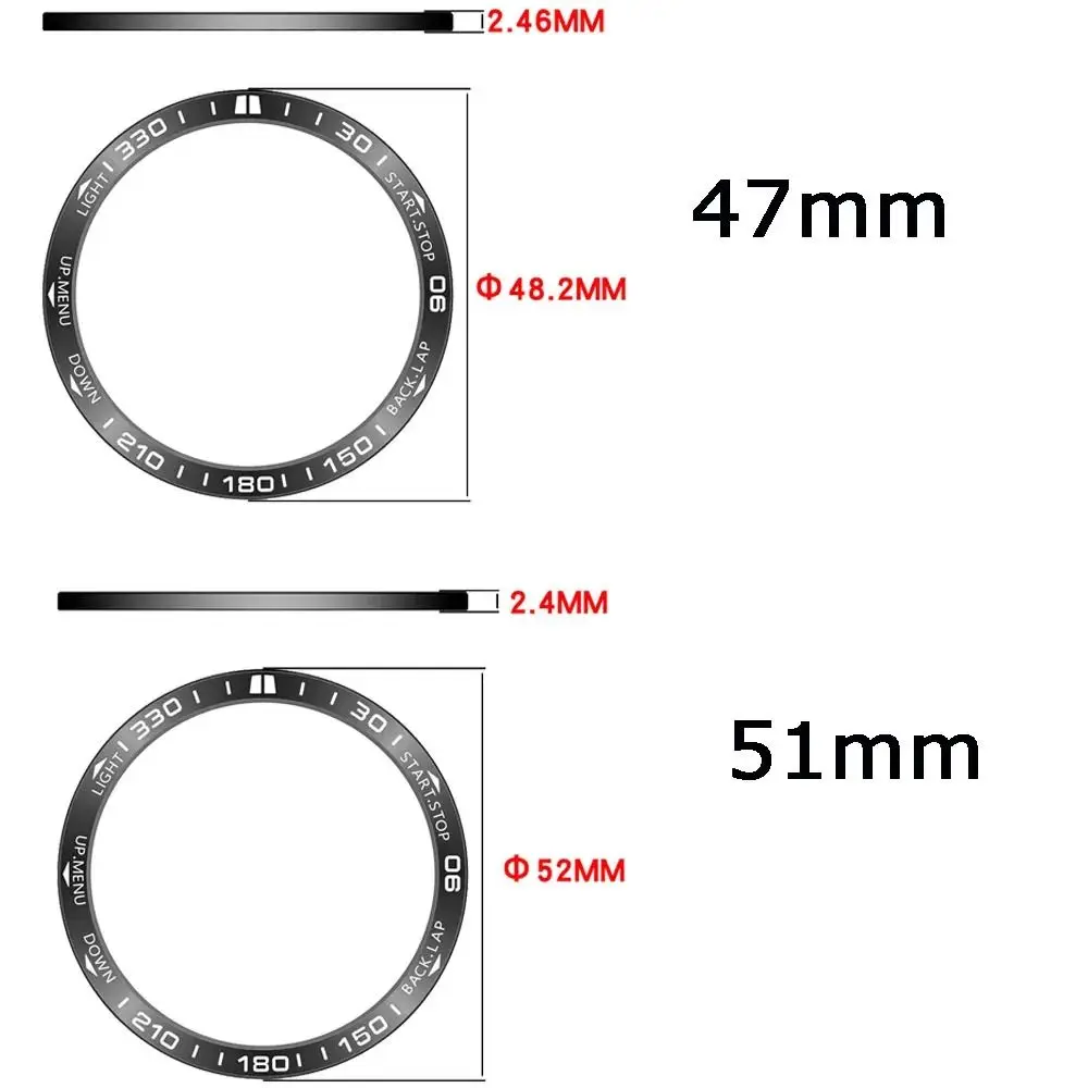 Stainless Steel Bezel Ring Styling Case Anti-Scratch Decorative Metal Frame Replacement Protective for Garmin Quatix 8 47mm/51mm