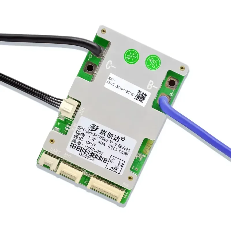 JBD Automatic Identify 10s-17s Build-in BT Smart BMS 13S 14S 48V 36v 24v 20A-120A BMS for lithium ion battery pack