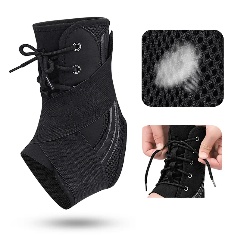1pcs Sport Ankle Support Sprain Ankle Protector Brace Lace Up Adjustable Wrap Running Basketball Injury Recovery Sports Safety