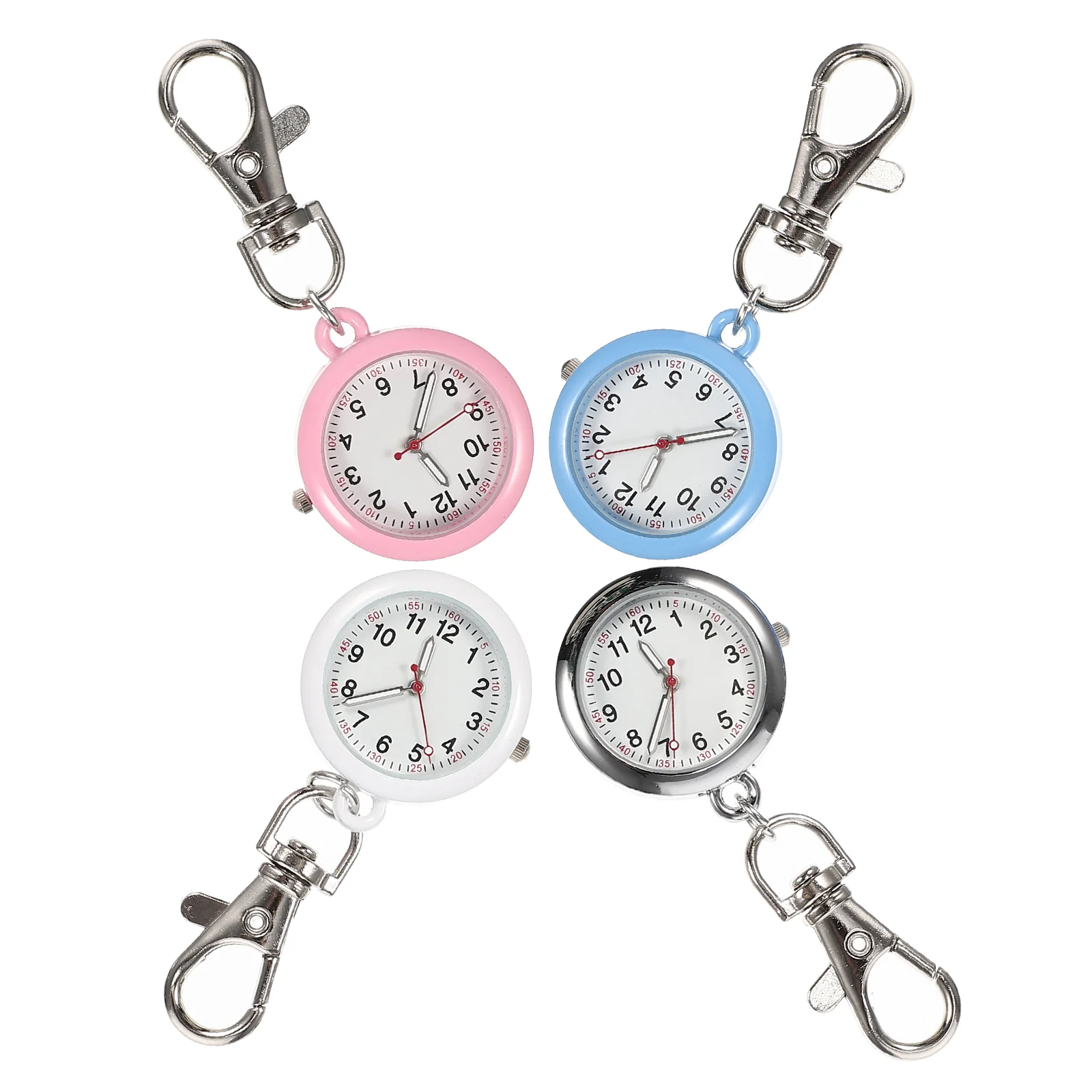 

4 Pcs Luminous Nurse Watch Watches for Men Band Nursing with Seconds Key Chain Alloy Small Pocket Miss Portable