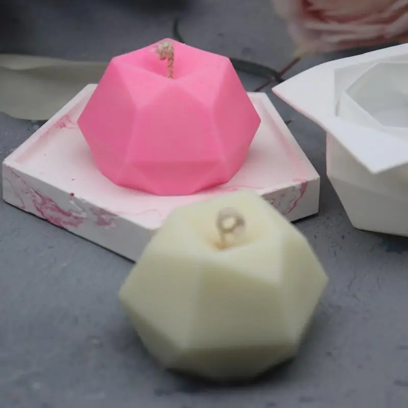 New Sale 8 Cavity Diamond Polygonal Silicone Cake Mold French Dessert Mousse Pastry Tray Candle Mould Muffin Sweety Baking Tools