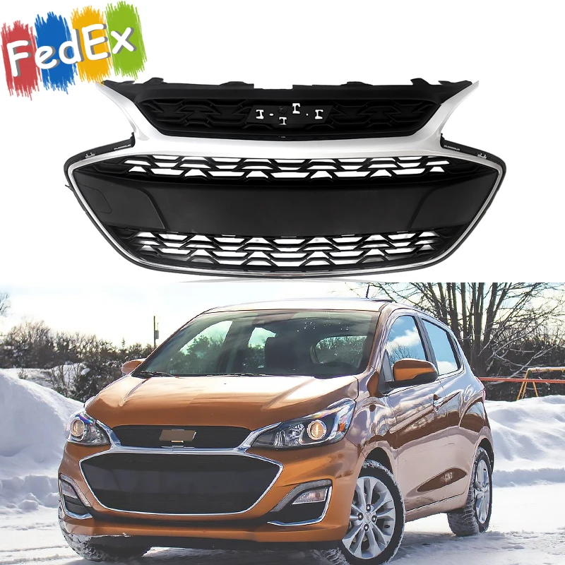 Magickit Grills Fit For Chevrolet Spark 2019 2020 2021 2022 Front Bumper Upper Racing Grille Assembly With Chrome Trim 42687998