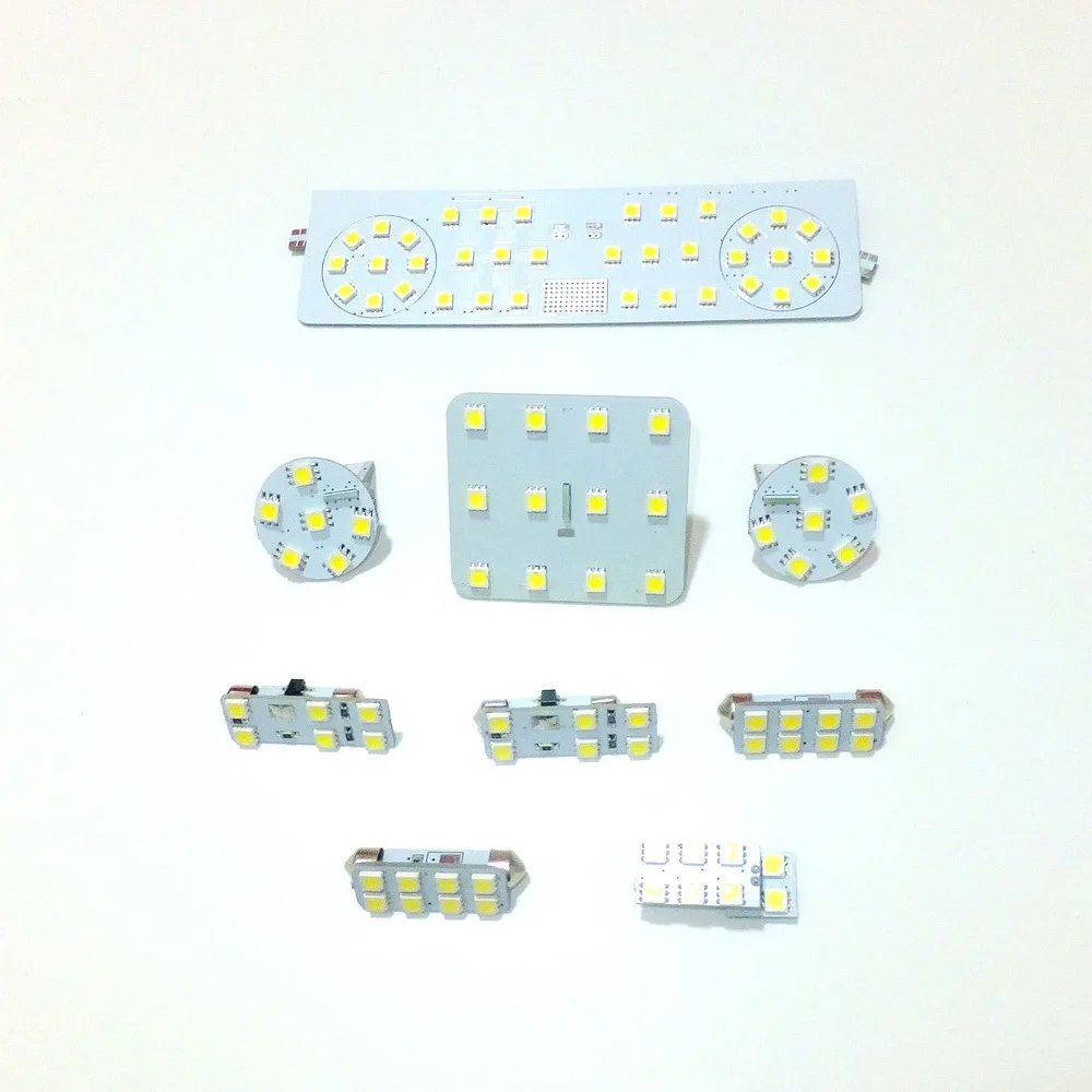 

July King LED Car Interior Reading Lights Compatible for Skoda Superb, 9 pcs, 5050SMD 6000K White LED Indoor Dome Map Light