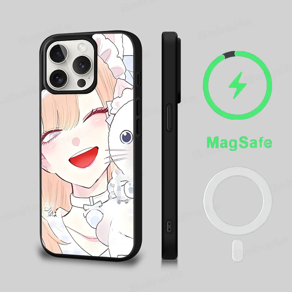 For S23 Marin Kitagawa Phone Case Magesafe Magnetic Wireless Charge Case For iPhone 16 11 12 13 14 15 Pro Max Plus Mini