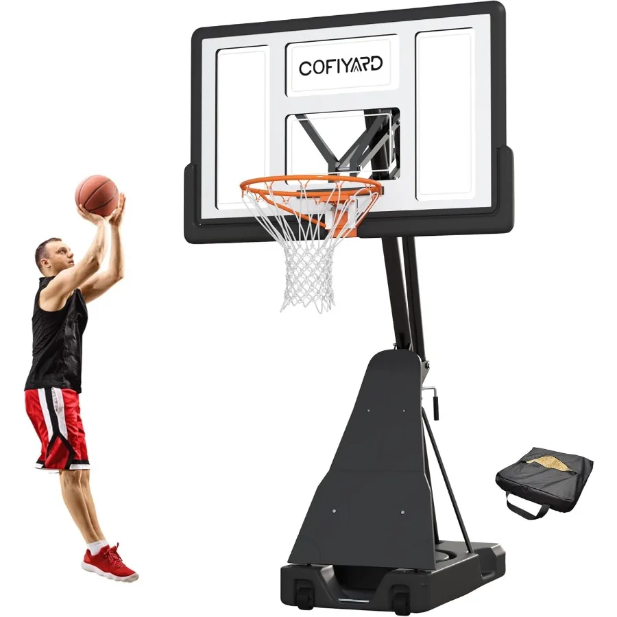 

Basketball Hoop Outdoor with 44 54 Inch Shatterproof Backboard 5.2510FT Height Portable Basketball Hoop with Sandbag Adjustable