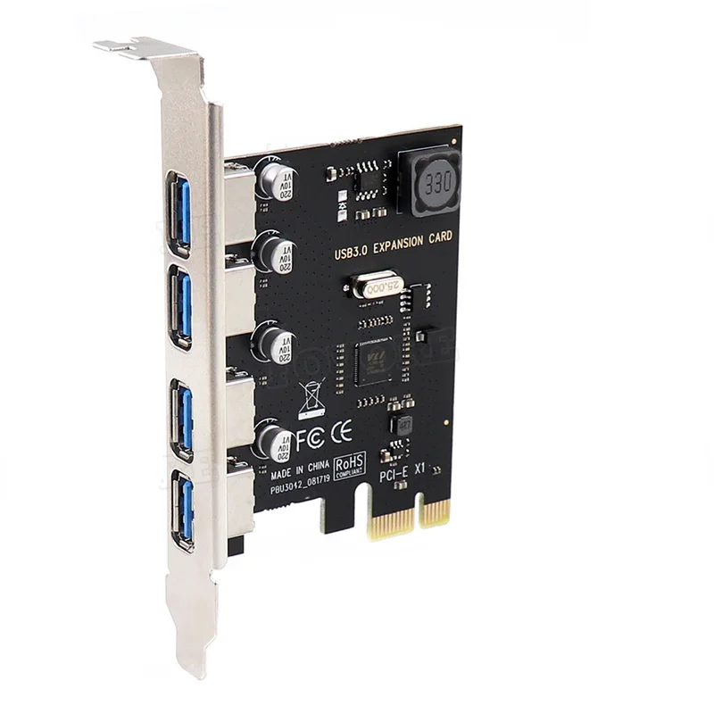 4 Port USB 3.0 PCI-E Expansion Card PCI Express PCIe USB 3.0 HUB Adapter 4-Port USB3.0 Controller USB 3 0 PCI e PCIe Express 1X