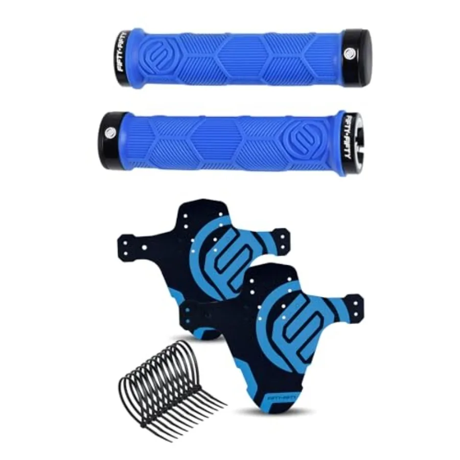 

Double Lock-On Mountain Bike Grips Bicycle Handlebar Locking Grips Mountain Bike Fender MTB Mudguard Front and Rear Compatible