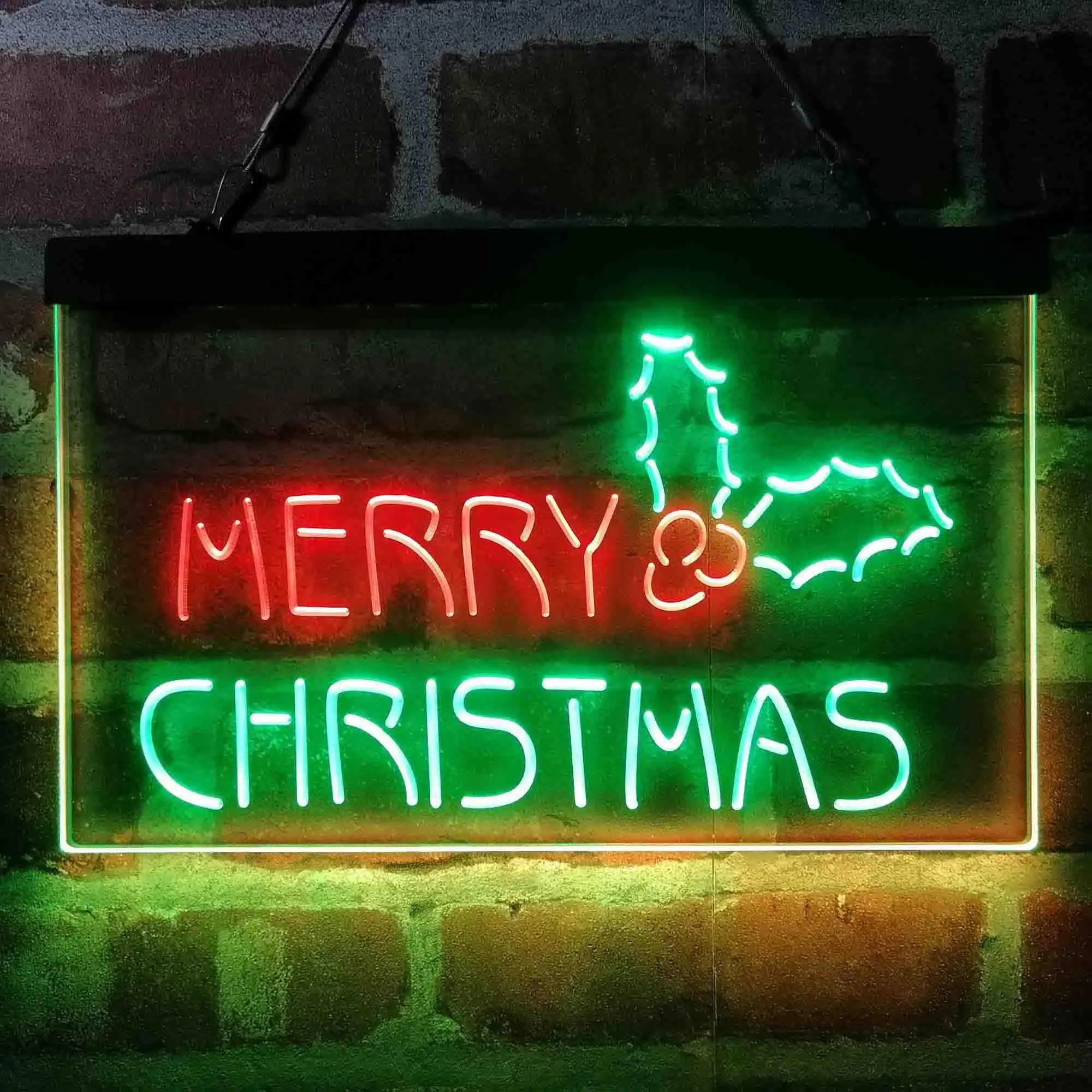Merry Christmas Pine Cone Dual Color Led Neon Sign st6-i4109
