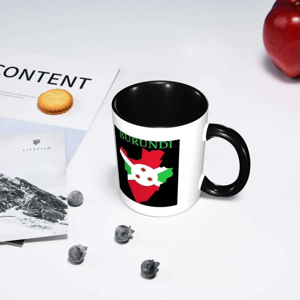 Burundi Map Flag Mug Funny Ceramic Coffee Cups Tea Mugs Milk Cup Drinkware Gifts for Woman Man