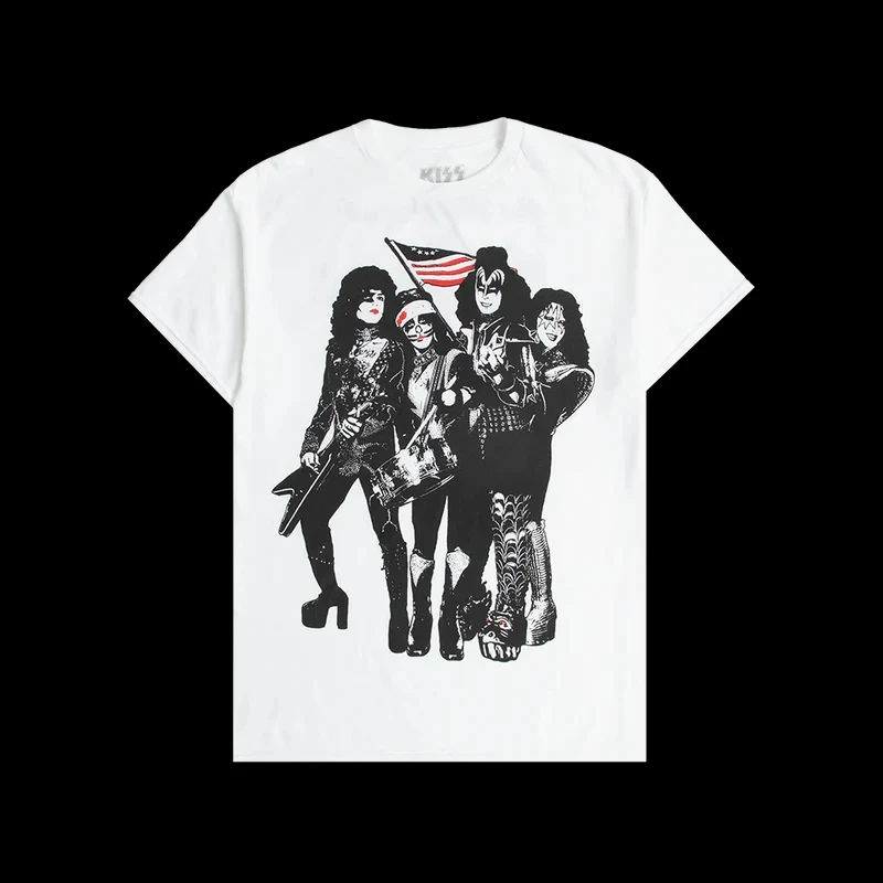 Kiss Rock T‑Shirt Unisex Short Sleeve Casual Top Classic Rock Music Fan Art Print Ideal for Fashion Lovers and Rock Fans