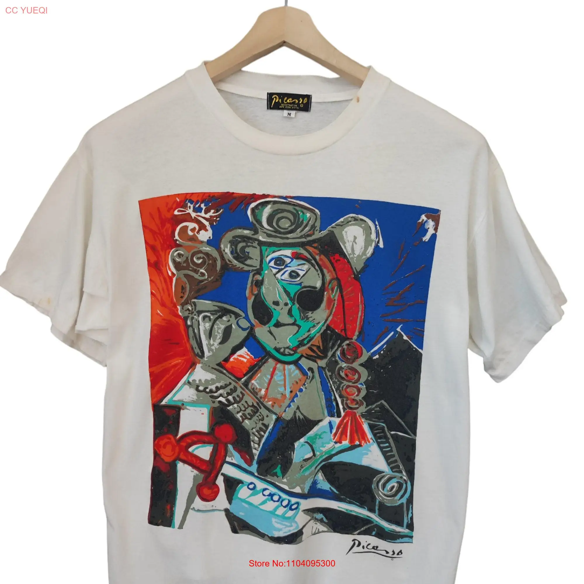 Vintage Pablo Picasso Painting Art work Original 90s T Shirt hand Large size New York long or short sleeves